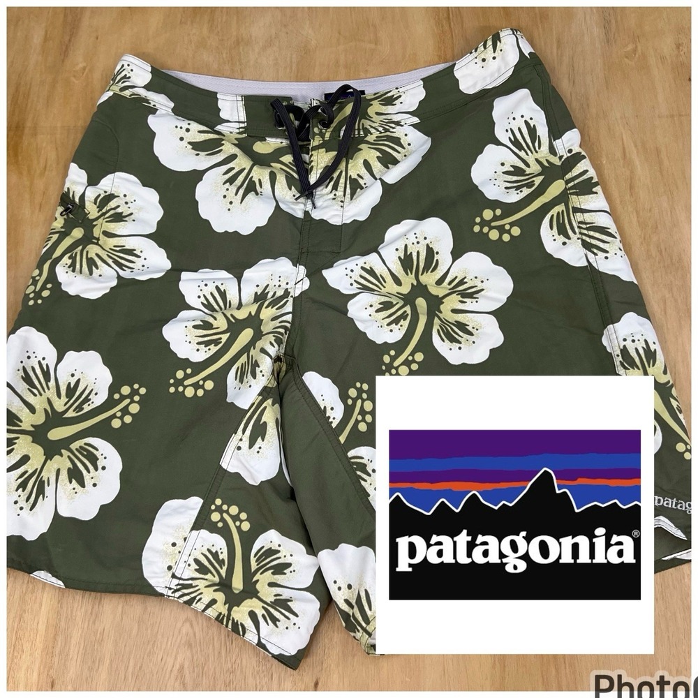 Patagonia Board Shorts Mens 35x9 Swim Trunks Drawstring Beach‎ Unlined